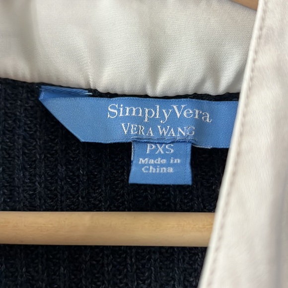 Simply Vera Vera Wang Mock-Layer Sweater in Navy Blue - Picture 6 of 12